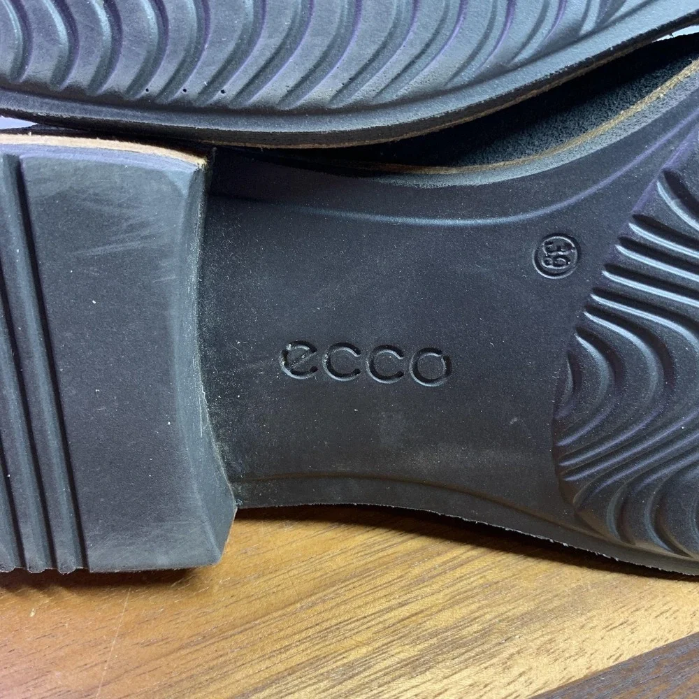 ECCO Boots Mens 8.5 Gray Suede Chelsea Ankle Pull On Comfort Block Heel Casual